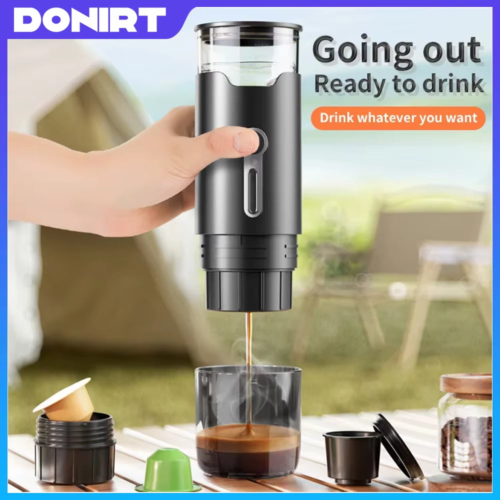 New Small Portable Coffee Maker Electric Capsule Coffee Brewer Portable Coffee Machine Fit Coffee Powder and Coffee Capsule