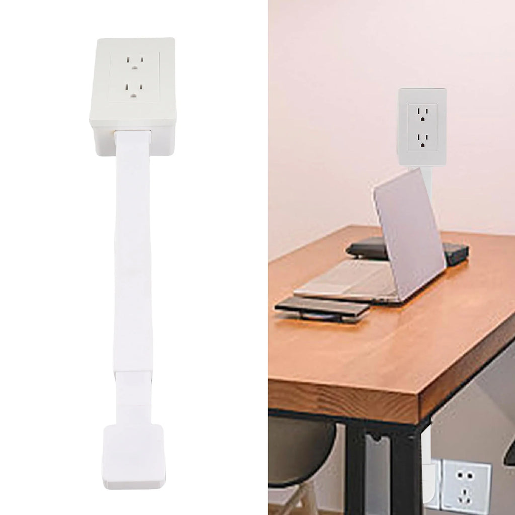 Rotatable Power Socket Expander 3 Prong Electrical Outlets Power Strip 22 to 34 Inch Extension 180 Degree Rotating Base 110V US