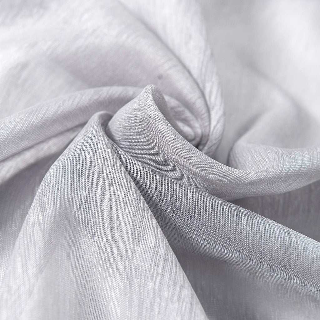 Silver Sheer Curtains, Luxury Curtain for Living Room Bedroom, Light Grey Grommet Backdrop Curtains for Party, 52 X 84 Inch Length, 2 Panels Set, Gray